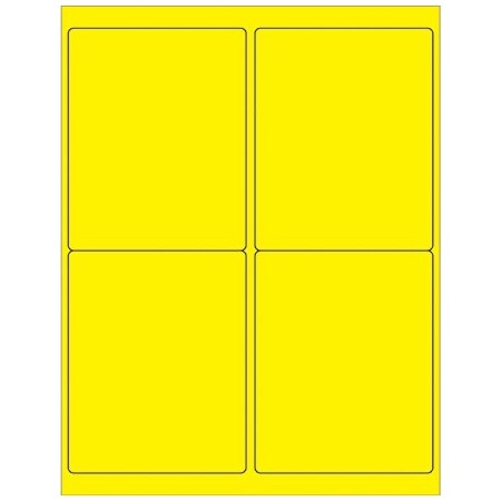 Bsc Preferred 4 x 5'' Fluorescent Yellow Rectangle Laser Labels, 400PK BUY00025495